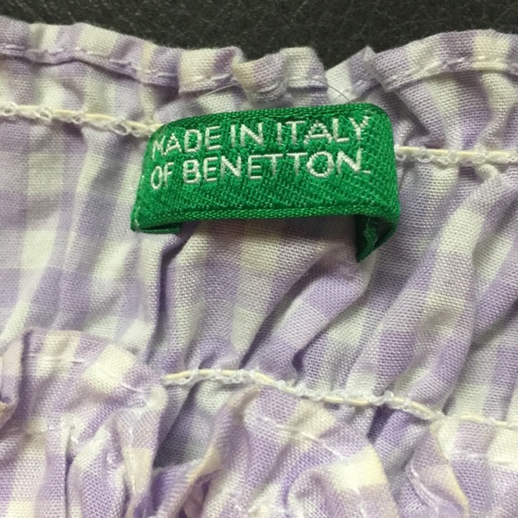 RETRO BENETTON lite purple peasant CROP top- Small - Picture 5 of 10